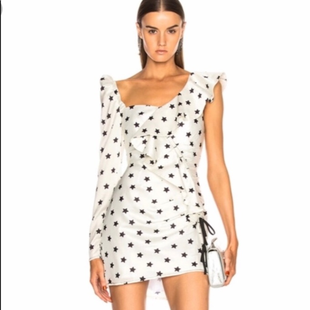 Self Portrait stars asymmetrical dress. Used once.like new